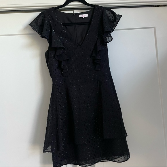 Parker Black Polka Dot Mini Dress - Picture 2 of 8